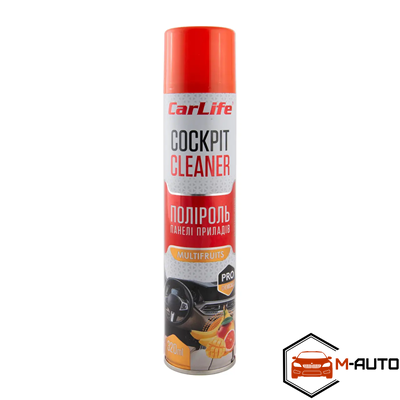 Поліроль панелі приладів CarLife Мультифрукт. Cockpit Cleaner 320ml (24шт/ящ) CF326 фото