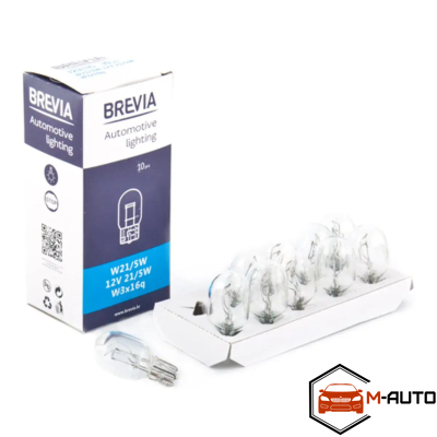 Лампа BREVIA 12V 5W (W3x16q, W21/5W) 2 контакта (Я-2К) 12311C  фото