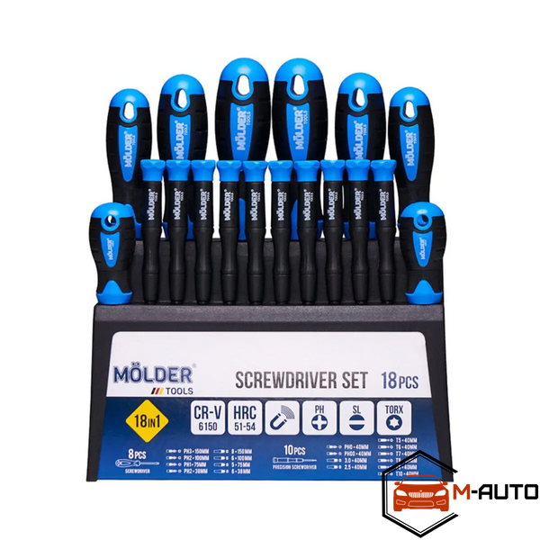 Набір викруток Molder, 18 шт MT32218 фото