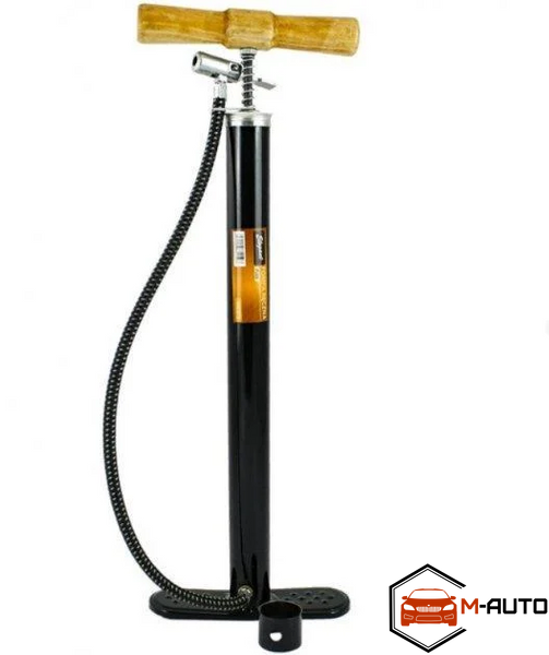 Насос ручний Elegant PLUS AIRMAXX 6 Атм (90 psi) 100 375 з дерев'яною з ручкою  EL 100 375 фото